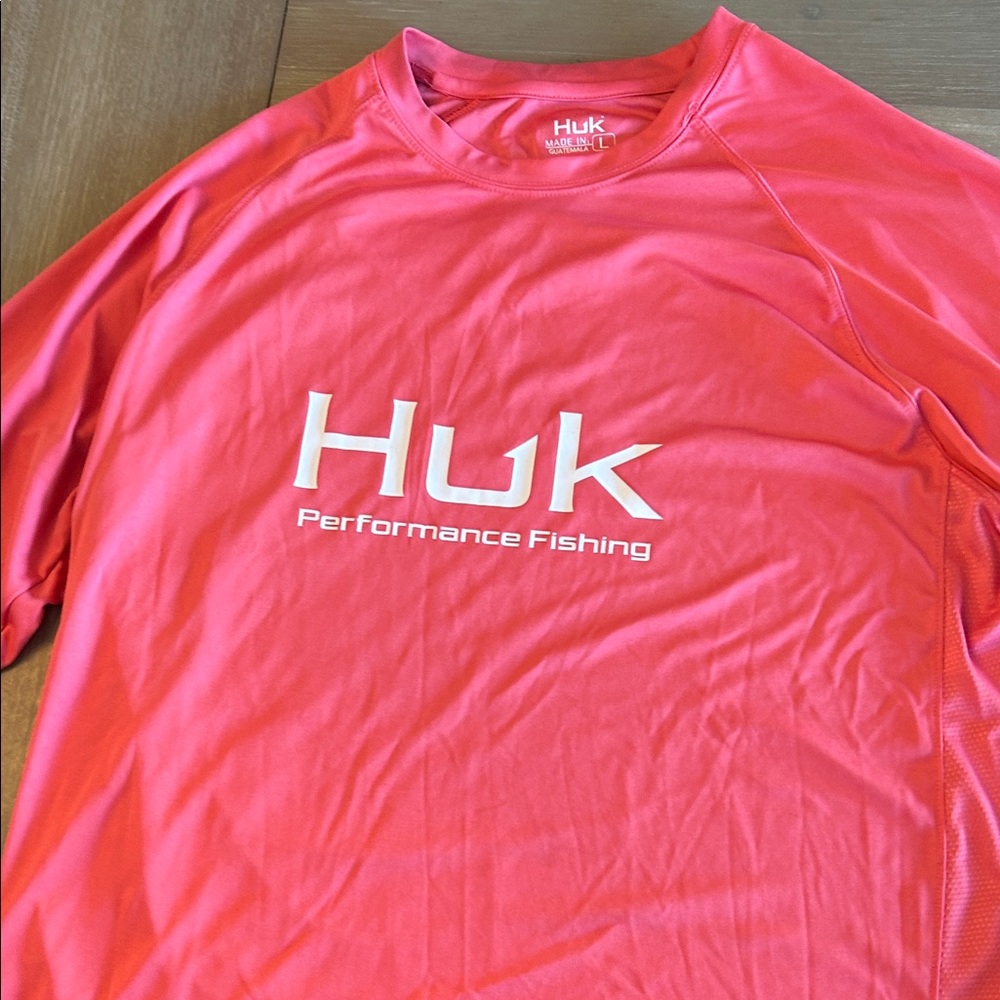 Huk Men's Long Sleeve Performance Tee - Bright Peach